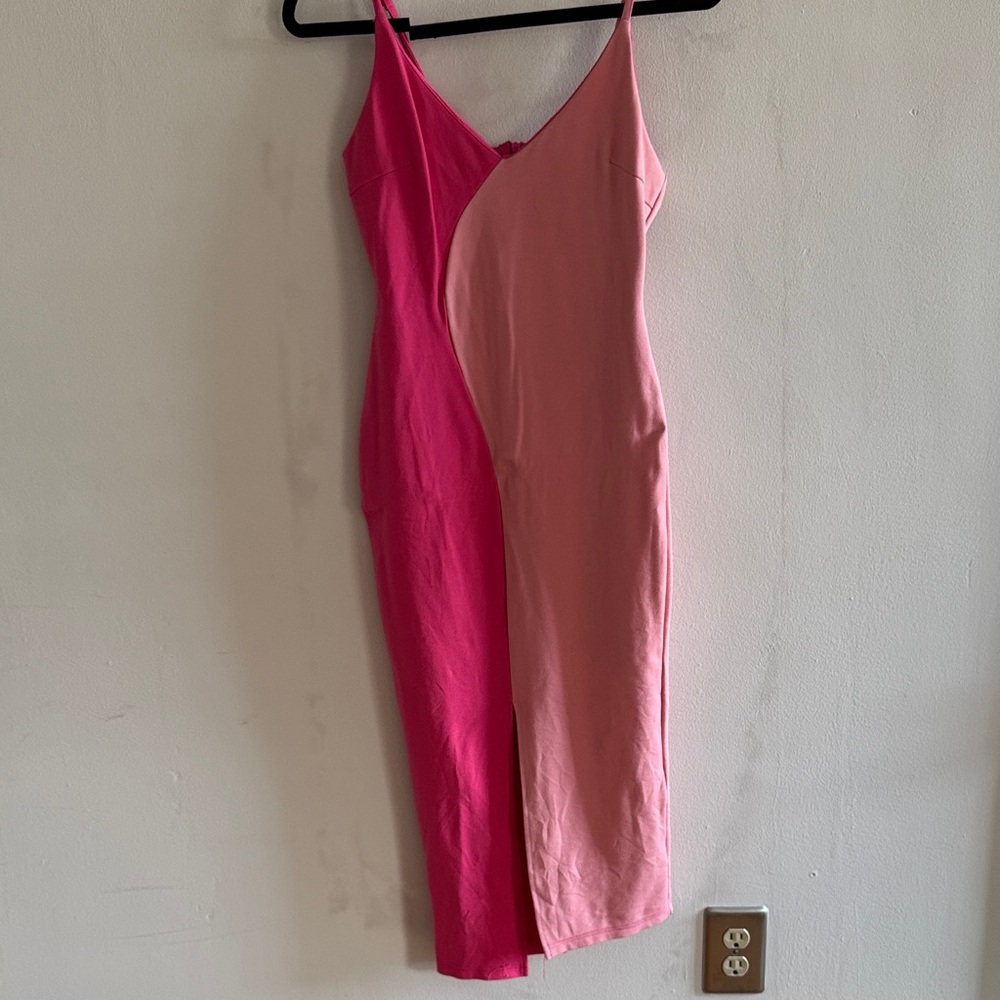 Petal & Pup Pink and Light Pink Midi Dress